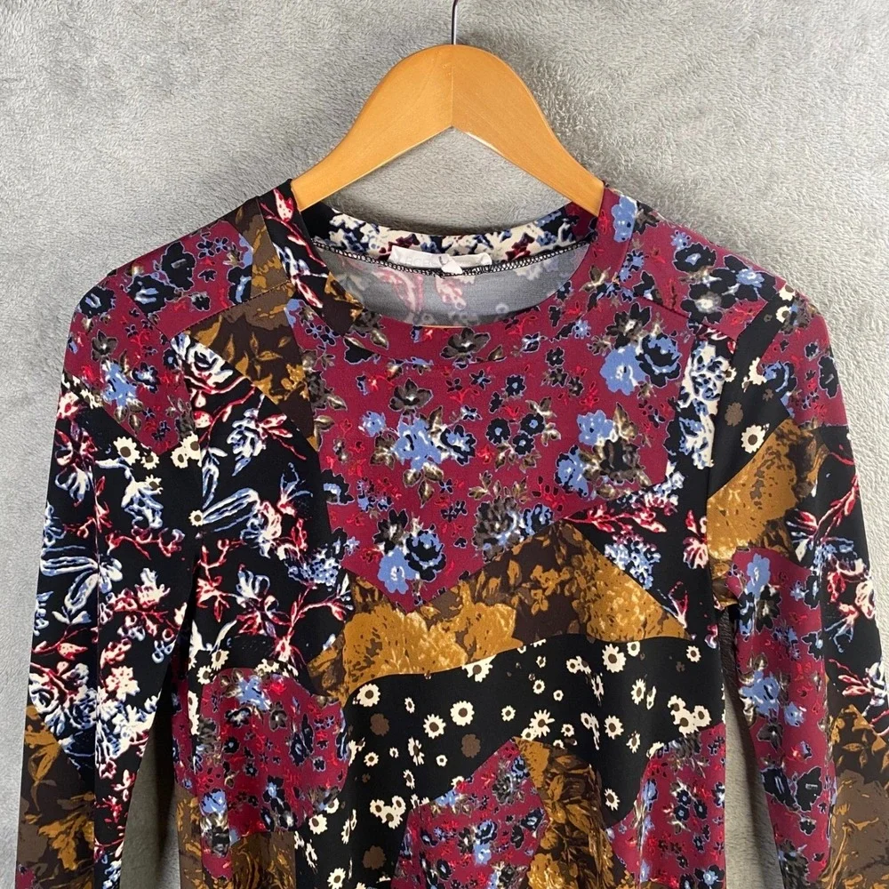 BCBGeneration Tunic Dress XS Patchwork‎ Whimsigoth Cottagecore Boho Mod Retro